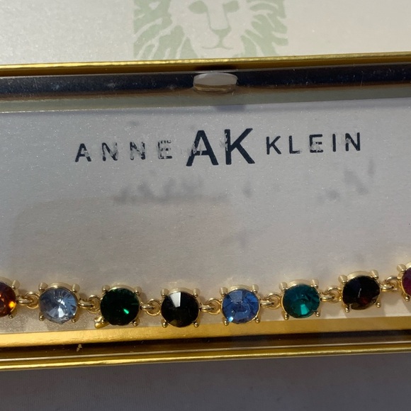 NIB “AK” Anna Klein Gold Bracelet With Multicolored Stones - Picture 4 of 5
